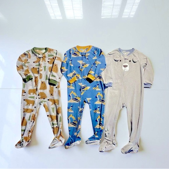 Carter's Other - Boys 3T pajamas fleece, footed pjs Carters & Just One You Carters brand